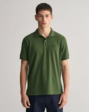 regular fit polo t-shirt with brand embroidery