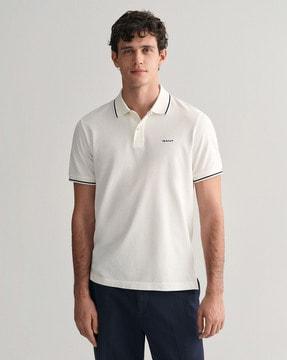 regular fit polo t-shirt with brand embroidery