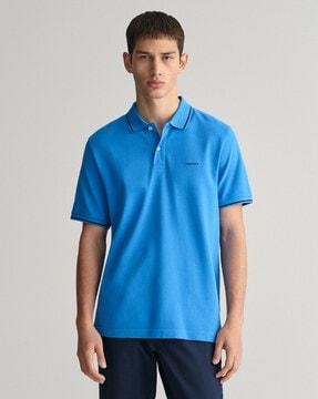 regular fit polo t-shirt with brand embroidery