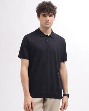 regular fit polo t-shirt with brand embroidery