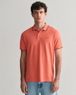 regular fit polo t-shirt with brand embroidery