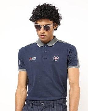 regular fit polo t-shirt with brand logo