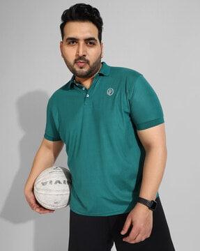 regular fit polo t-shirt with brand print