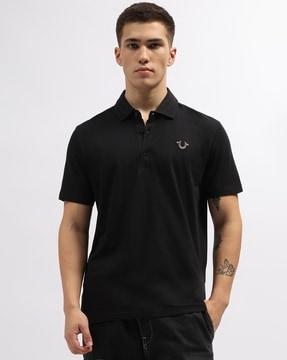 regular fit polo t-shirt with brand print