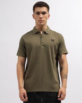 regular fit polo t-shirt with brand print