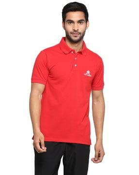 regular fit polo t-shirt with branding detail