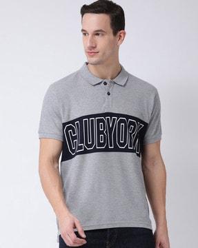 regular fit polo t-shirt with branding