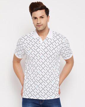 regular fit polo t-shirt with collar-neck