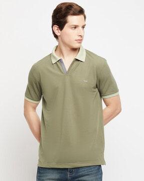 regular fit polo t-shirt with contrast hems