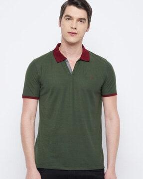 regular fit polo t-shirt with contrast hems