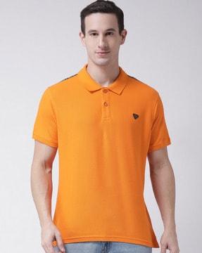 regular fit polo t-shirt with contrast taping