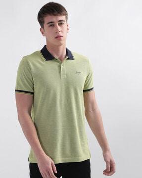 regular fit polo t-shirt with contrast taping