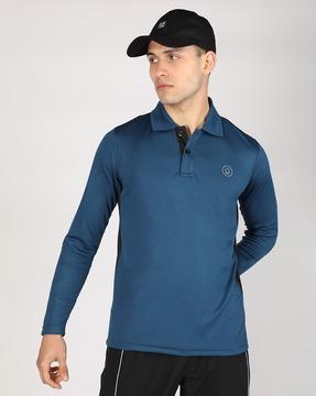 regular fit polo t-shirt with contrast taping