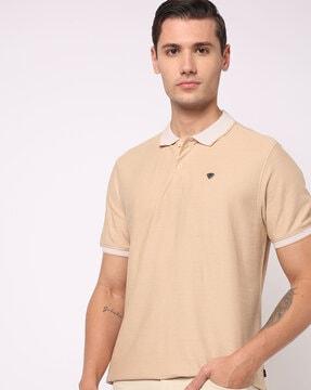 regular fit polo t-shirt with contrast tipping