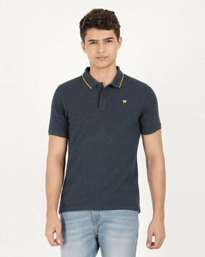 regular fit polo t-shirt with contrast tipping