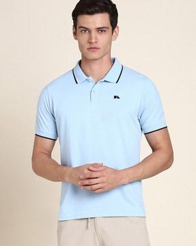 regular fit polo t-shirt with contrast tipping