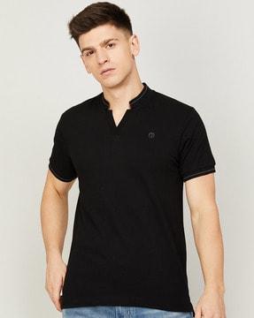 regular fit polo t-shirt with contrast tipping