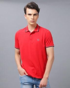 regular fit polo t-shirt with contrast tipping