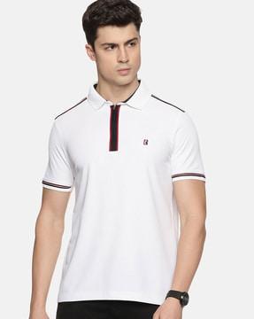 regular fit polo t-shirt with contrast tipping