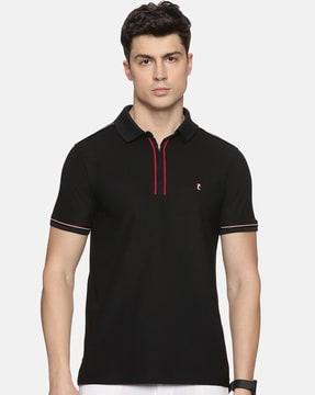 regular fit polo t-shirt with contrast tipping