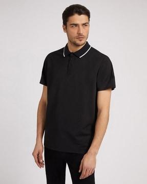 regular fit polo t-shirt with contrast tipping