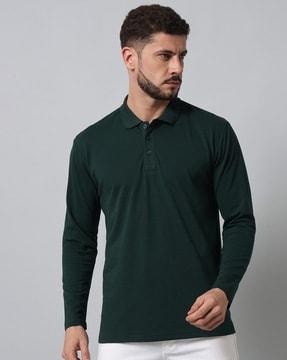 regular fit polo t-shirt with cutaway collar