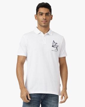 regular fit polo t-shirt with eagle logo