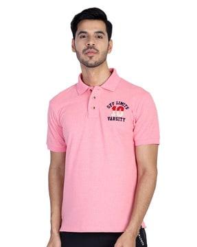 regular fit polo t-shirt with embroidered detail