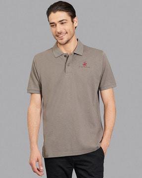 regular fit polo t-shirt with embroidered logo