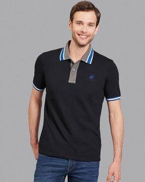 regular fit polo t-shirt with embroidered logo