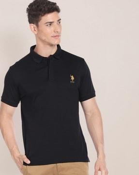 regular fit polo t-shirt with embroidered logo