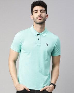 regular fit polo t-shirt with embroidered logo