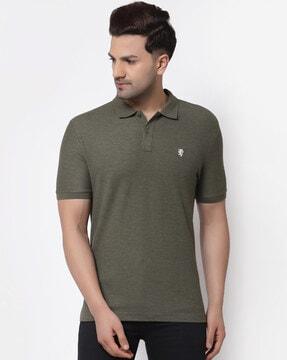 regular fit polo t-shirt with embroidered logo