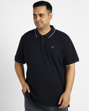 regular fit polo t-shirt with embroidered logo