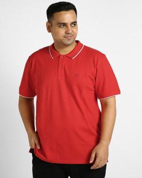 regular fit polo t-shirt with embroidered logo