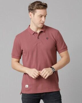 regular fit polo t-shirt with embroidered logo