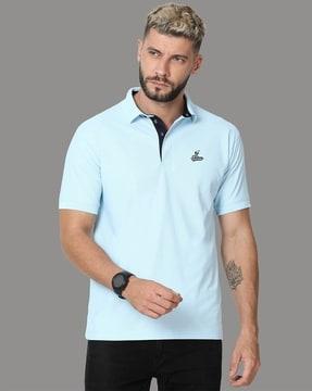 regular fit polo t-shirt with embroidered logo