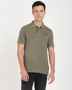 regular fit polo t-shirt with logo embossed