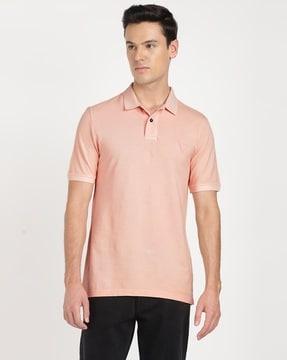 regular fit polo t-shirt with logo embossed