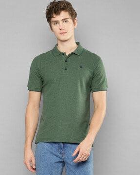 regular fit polo t-shirt with logo embroidered