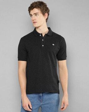 regular fit polo t-shirt with logo embroidered