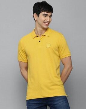 regular fit polo t-shirt with logo embroidery