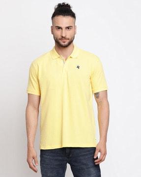 regular fit polo t-shirt with logo embroidery