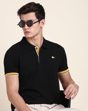 regular fit polo t-shirt with logo embroidery