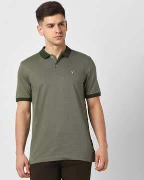 regular fit polo t-shirt with logo embroidery