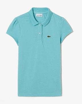 regular fit polo t-shirt with logo embroidery