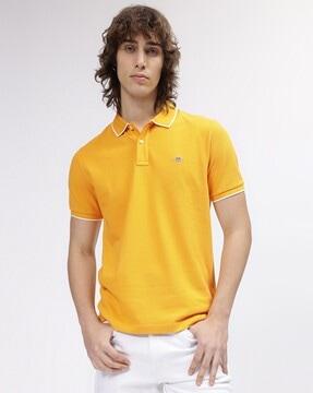 regular fit polo t-shirt with logo embroidery