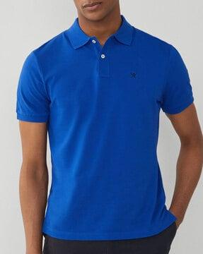 regular fit polo t-shirt with logo embroidery