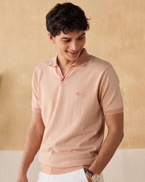 regular fit polo t-shirt with logo embroidery