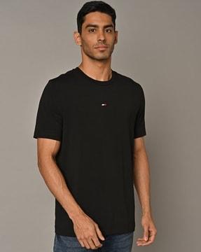 regular fit polo t-shirt with logo print